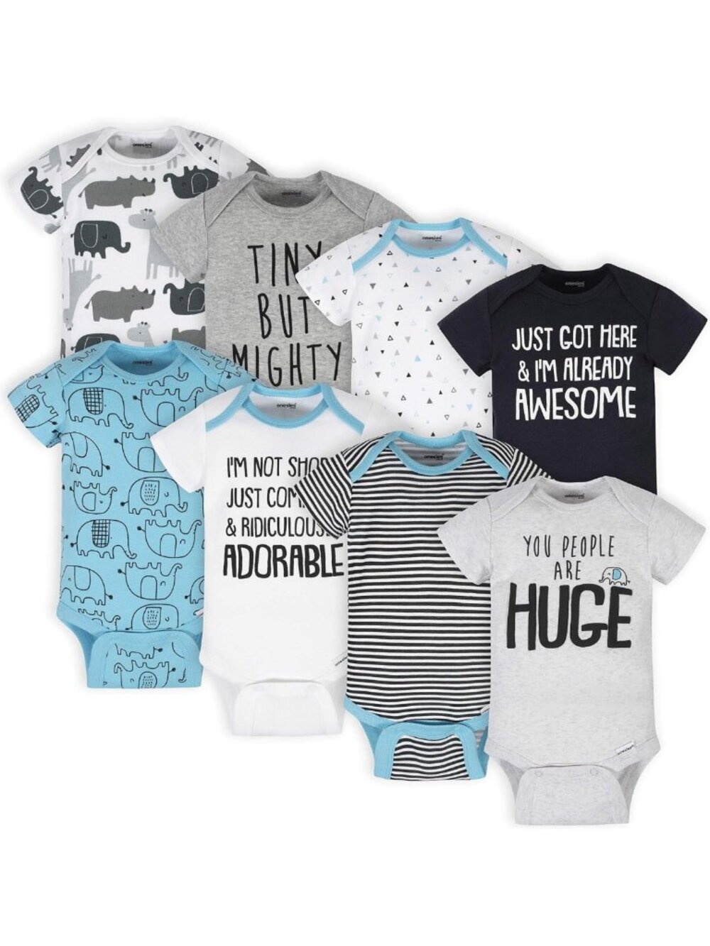 8-Pack Baby Short Sleeve Mix & Match Bodysuits - Adorable Onesies for Infants
